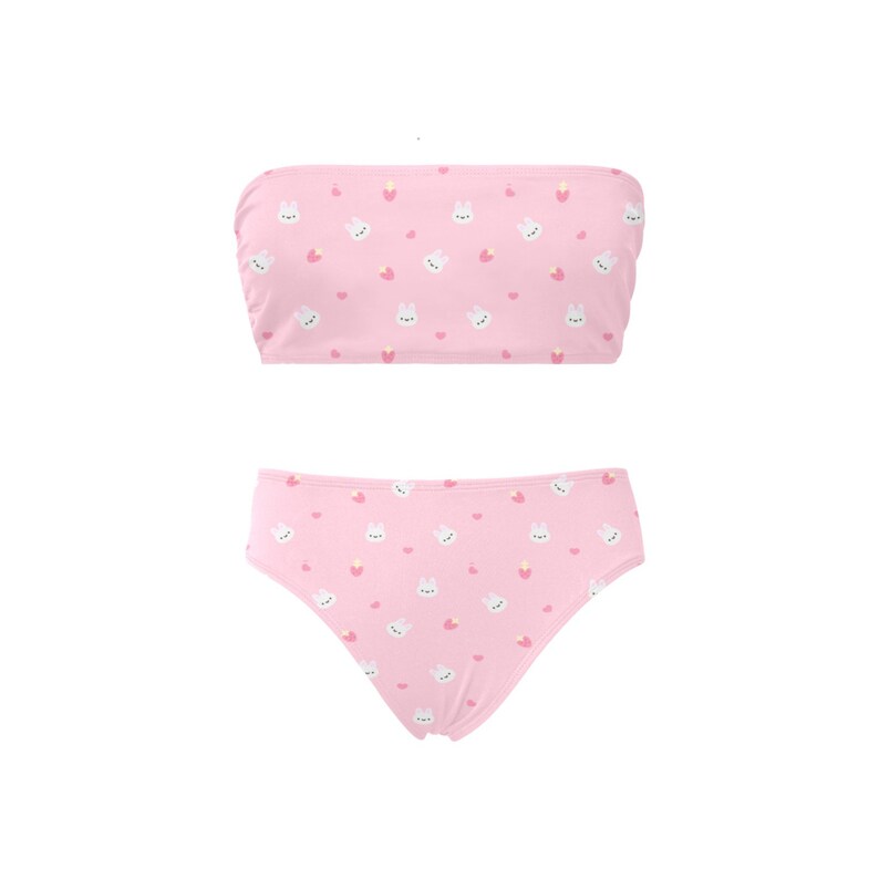Kawaii Cute Strapless Bikini Set Kawaii Swimwear Yume Kawaii Etsy