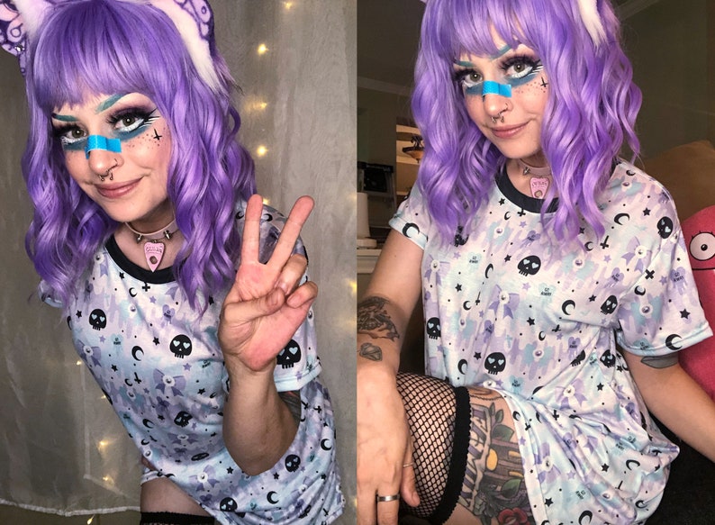 Pastel Goth Kawaii Clothing Kawaii Shirt Dress Skull Etsy