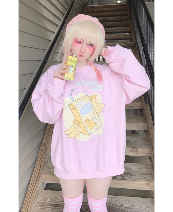 Sudadera de leche de plátano Kawaii sudadera anime Etsy España