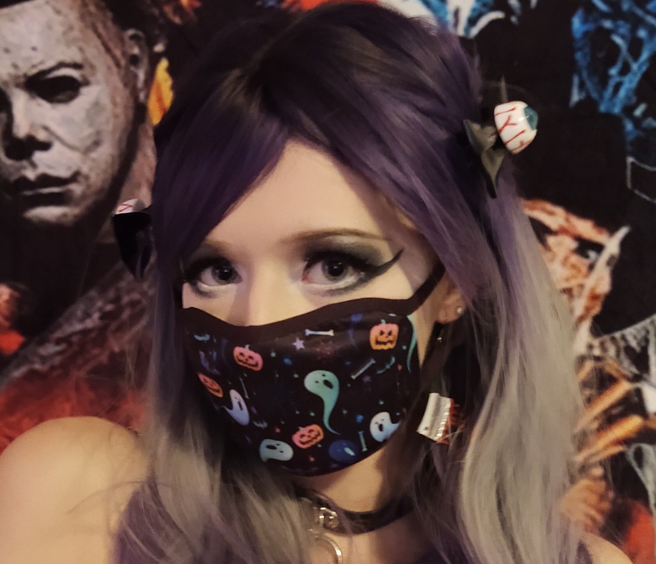 Halloween face mask Kawaii face Mask Pastel goth face mask Etsy