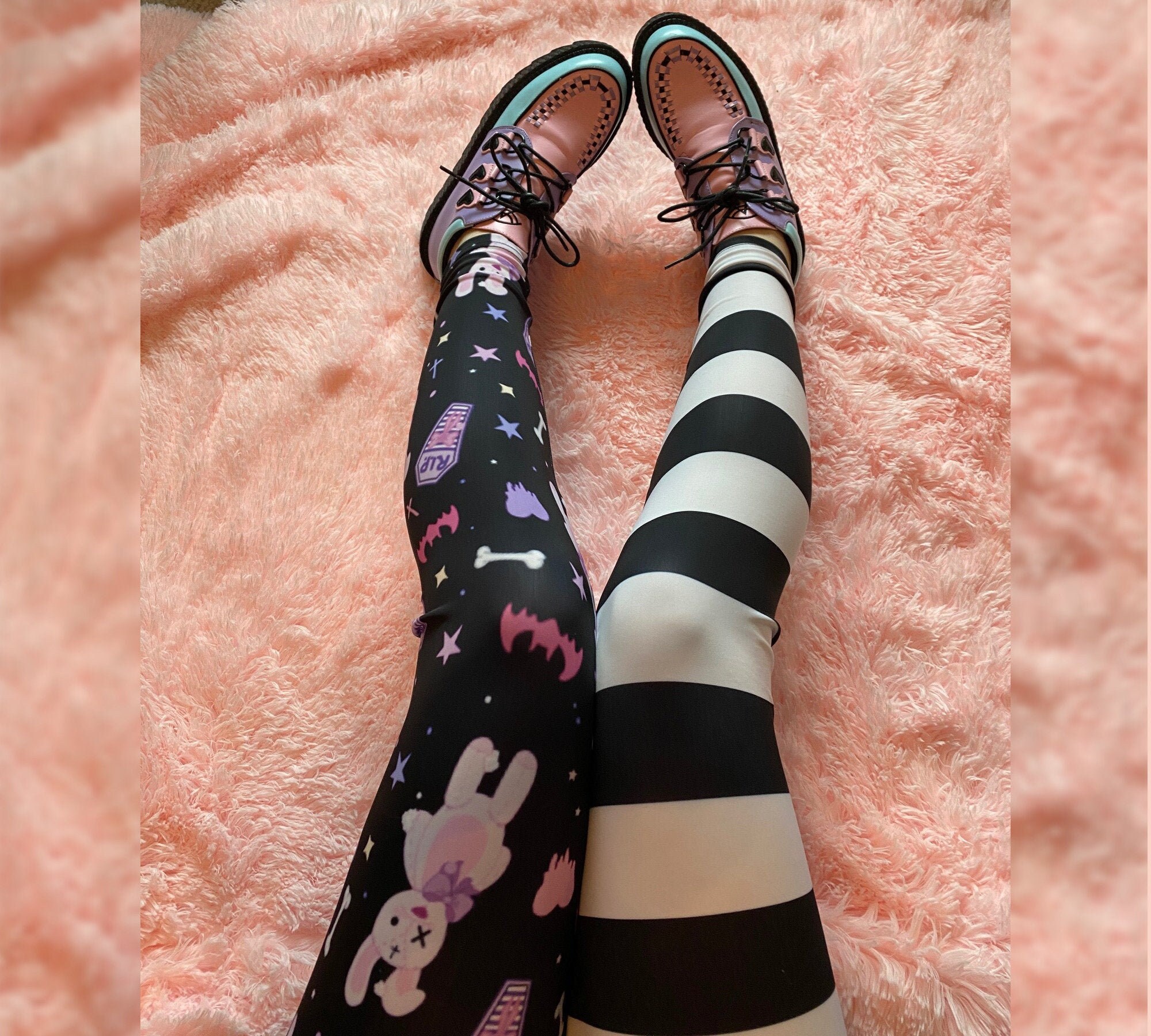 Pastel goth leggings Yami kawaii Kawaii clothing Pastel Etsy