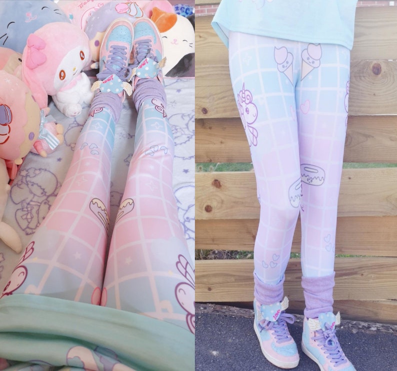 Kawaii Clothing Kawaii Leggings Yume Kawaii Pastel Etsy