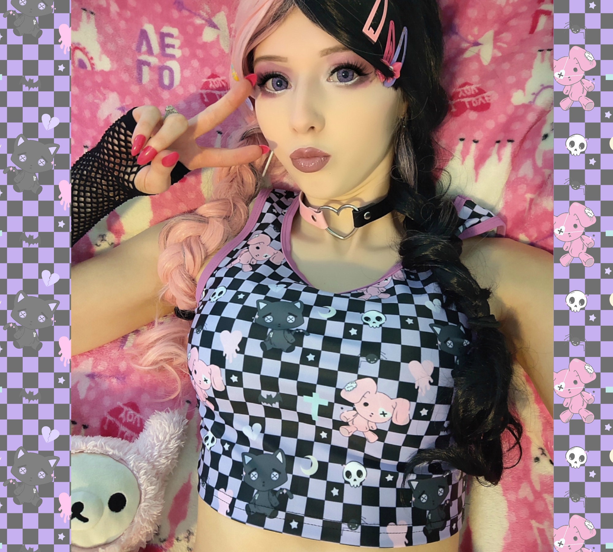 Pastel Goth Kawaii clothing Pastel goth crop top Pastel Etsy