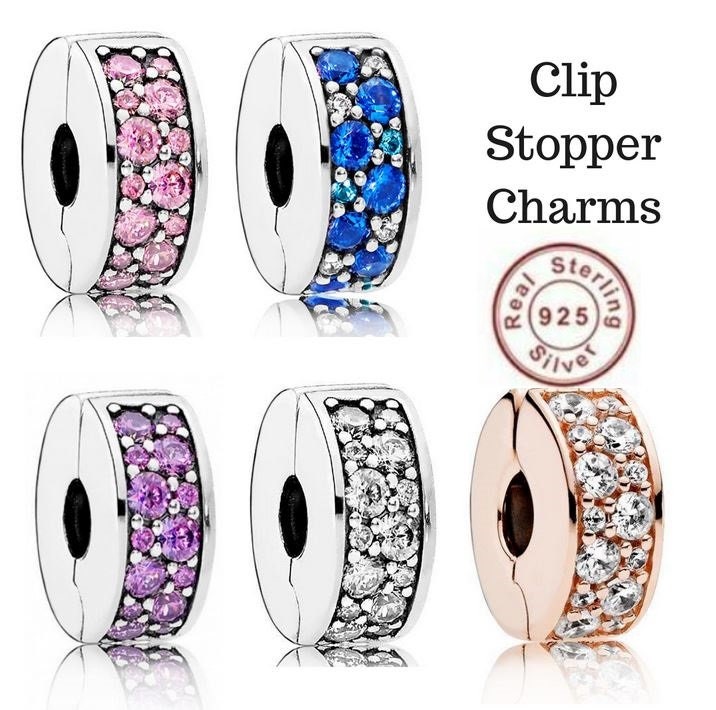 New Pandora Genuine Clip Charm Stopper for Bracelet Sparkling Etsy UK