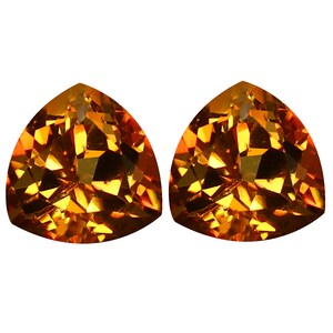 4.09 ct (2pcs) Best MATCHING PAIR Trillion Shape (8 x 8 mm) Sun Lantern Topaz Natural Loose Gemstone