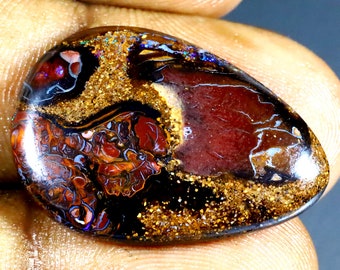 17.27 ct Incredible Fancy Shape (26 x 18 mm) Multi Color Australian Koroit Boulder Opal Natural and Genuine Loose Gemstone