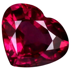 1.65 ct Amazing Heart Cut (8 x 7 mm) Tanzania Purplish Pink Rhodolite Garnet Natural Loose Gemstone