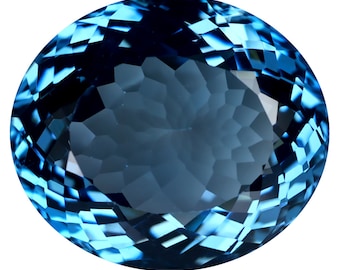 30.86 ct Amazing Oval (20 x 18 mm) Heated Brazil London Blue Topaz Loose Gemstone