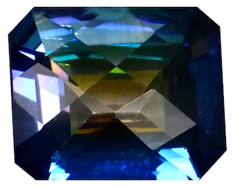 7.06 ct Superior Octagon Cut (12 x 10 mm) Mystic Blue Mystic Universe Topaz Loose Gemstone