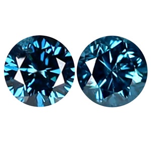 0.11 ct (2pcs) Super-Excellent MATCHING PAIR Round Shape (2 x 2 mm) Diamond Natural Loose Stone
