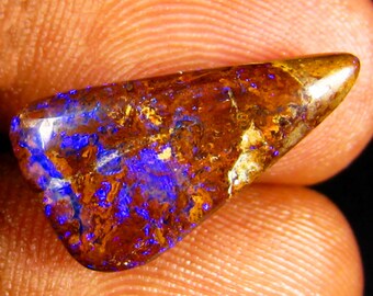 4.30 ct Magnificent fire Fancy Shape (19 x 10 mm) Multi Color Australian Koroit Boulder Opal Natural Loose Gemstone