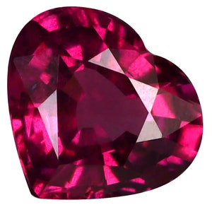Pietra preziosa naturale sfusa granato rodolite rosa violaceo della Tanzania da 1,34 ct con incredibile taglio a cuore (7 x 6 mm)