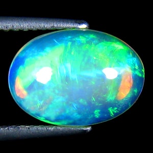 2.60 ct Superb Oval Cabochon Cut (12 x 9 mm) Ethiopian Play of Colors Rainbow Opal Natural Loose Gemstone
