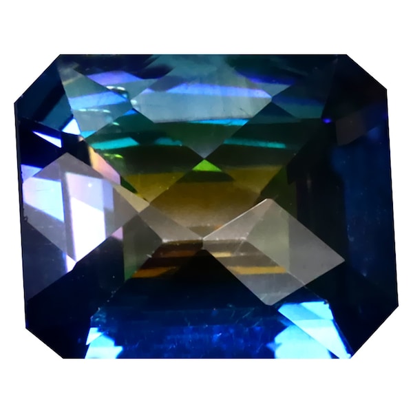 7.59 ct Superb Octagon Cut (12 x 10 mm) Mystic Blue Mystic Universe Topaz Loose Gemstone