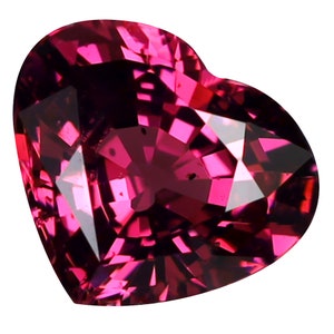 1.26 ct Very good Heart Cut (7 x 6 mm) Tanzania Purplish Pink Rhodolite Garnet Natural Loose Gemstone