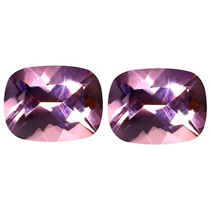 4.95 ct (2pcs) MATCHING PAIR Best Cushion Cut (9 x 7 mm) Peach Pink Morganite Pink Topaz Loose Gemstone