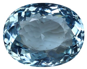 12.12 ct AIG Certified Stunning Oval Shape (16 x 13 mm) Sky Blue Aquamarine Genuine and Natural Loose Gemstone