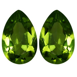 2,62 ct (2 Stück) PASSENDE PAAR Significant Pear Cut (9 x 6 mm) Grün Peridot echte lose Edelsteine