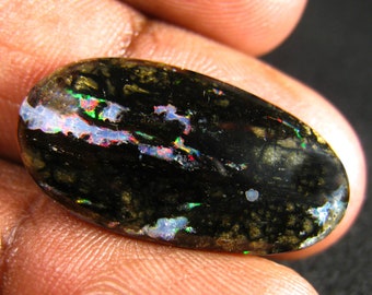8.21 ct Eye-catching Fancy Cabochon Shape Metallic Polished Very Rare Koroit Yowah Australian Boulder Opal Natural Loose Gemstone