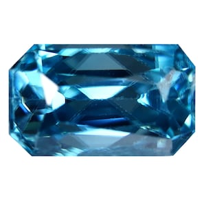 6.15 ct Marvelous Octagon Cut (10 x 6 mm) Cambodian Blue Zircon Natural Loose Gemstone