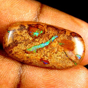 11.17 ct Five-star Fancy Shape (25 x 13 mm) Multi Color Australian Koroit Boulder Opal Natural Loose Gemstone