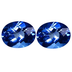 4.38 ct (2pcs) Grand looking MATCHING PAIR Oval Shape (9 x 7 mm) English Blue Topaz Loose Gemstone