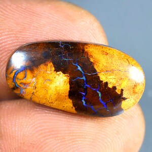 8.25 ct Eye-catching Fancy Shape (21 x 11 mm) Multi Color Australian Koroit Boulder Opal Natural Loose Gemstone
