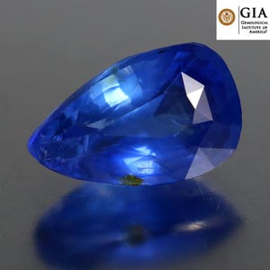 GIA Certified 1.08 ct Shimmering Pear Cut (8 x 5 mm) Ceylon Blue Sapphire Loose Gemstone