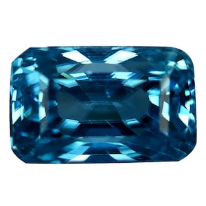 6.92 ct Superior Octagon Cut (11 x 7 mm) Cambodian Blue Zircon Natural Loose Gemstone