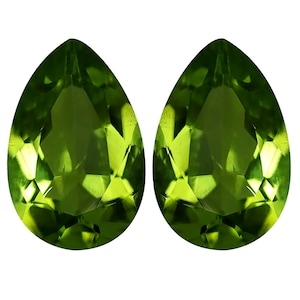 3.00 ct (2 Stück) PASSENDES PAAR Wertvolle Pear Cut (9 x 6 mm) Grüne Peridot Echte Lose Edelstein