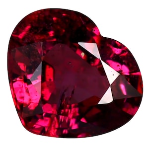 1.54 ct Mind-Boggling Heart Cut (8 x 7 mm) Tanzania Purplish Pink Rhodolite Garnet Natural Loose Gemstone