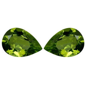 2,32 ct (2 Stück) passendes Paar Angenehmer Pear Cut (9 x 6 mm) Grün Peridot echte lose Edelsteine