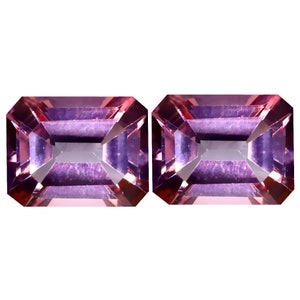 5,52 kt (2 stuks) BIJPASSEND PAAR Verbazingwekkende achthoekige slijpvorm (9 x 7 mm) perzikroze morganiet roze topaas losse edelsteen