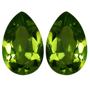 2,39 ct (2 Stück) ZUSAMMENPASSENDE PAAR Flashing Pear Cut (9 x 6 mm) Grün Peridot echte lose Edelsteine