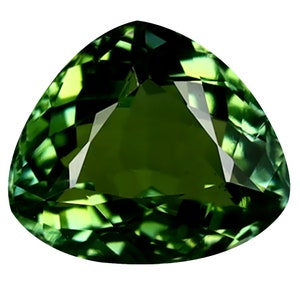 1.77 ct Five-star Triangle Cut (8 x 7 mm) Mozambique Green Tourmaline Natural Loose Gemstone