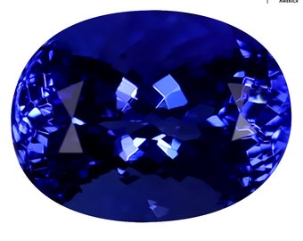GIA Certified 4.07 ct AAAA Grade Super-Excellent Oval Cut (10 x 8 mm) Genuine D&#39;Block Tanzanite Loose Gemstone