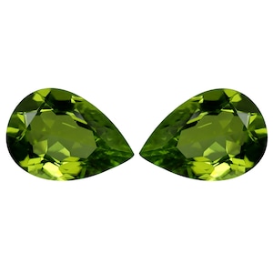 2,52 ct (2 Stück) PASSENDE PAAR Fair Pear Cut (9 x 6 mm) Grün Peridot echte lose Edelsteine