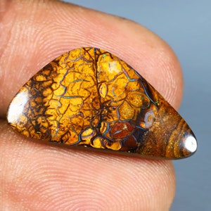 8.73 ct Good-looking Pear Cabochon Shape (24 x 13 mm) Multi Color Australian Koroit Boulder Opal Natural Loose Gemstone