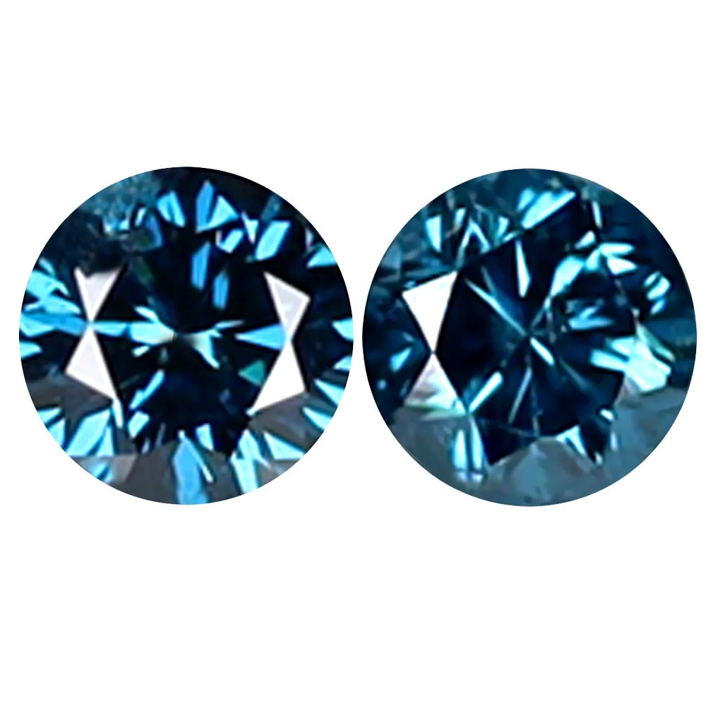 0,11 ct (2 unidades) PAR DE COMBINAÇÃO de excelente aparência formato redondo (2 x 2 mm) pedra solta natural de diamante