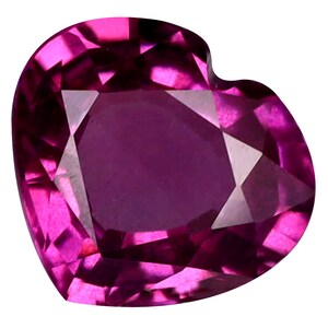 1.26 ct Exquisite Heart Cut (7 x 7 mm) Tanzania Purplish Pink Rhodolite Garnet Natural Loose Gemstone