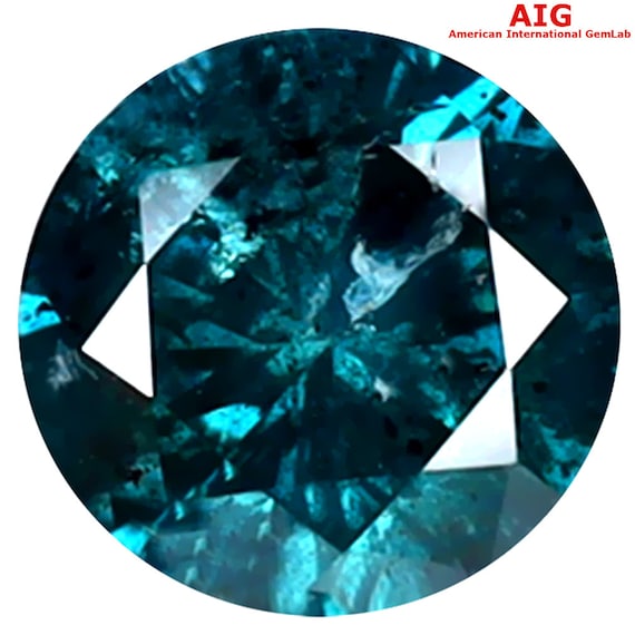 AIG Certified 0.91 Ct Superior Round Shape 6.14 X 6.13 Mm Genuine Greenish Blue Diamond Loose Stone Etsy Ireland