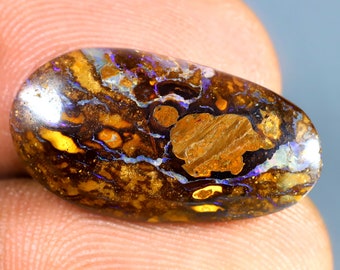 6.21 ct Excellent Fancy Shape (21 x 11 mm) Multi Color Australian Koroit Boulder Opal Natural Loose Gemstone