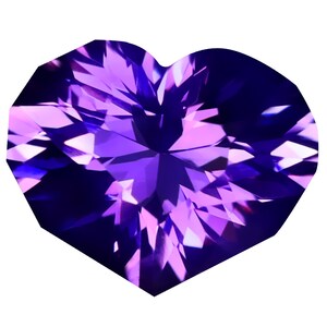 6.17 ct Premium Heart Cut (11 x 14 mm) Purple Unheated / Untreated Purple Amethyst Natural Loose Gemstone