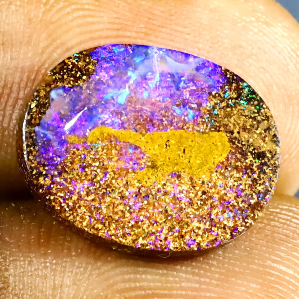 7.92 ct Significant Fancy Shape (16 x 12 mm) Multi Color Australian Koroit Boulder Opal Natural and Genuine Loose Gemstone
