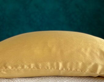 Silk Charmeuse Pillowcase with natural dye, standard size, varied hues, hand-dyed, plant-based dye