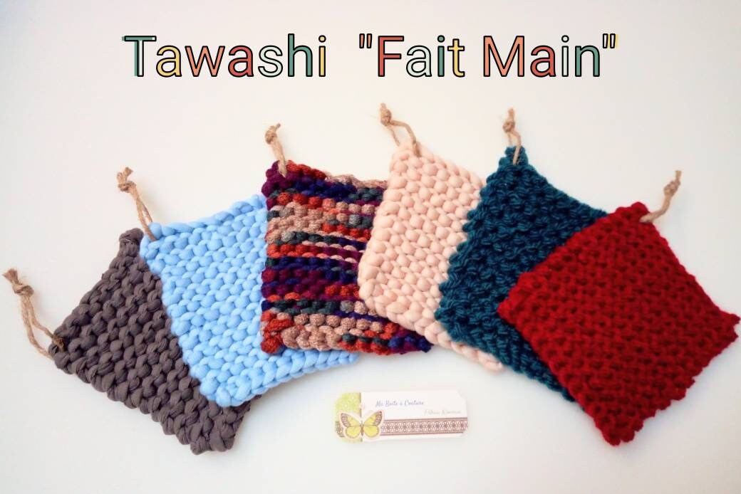 Éponge Tawashi Fait Main Écologique Lavable Réutilisable Gamme Zéro Déchets