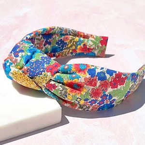 Margaret Annie Knotted Liberty Floral Headband, Liberty of London Knot Headband, Designer Floral Headband for Women, Women Hair Accessories
