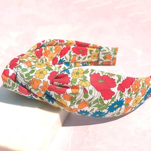 Liberty of London Fabric Headband, Poppy and Daisy Liberty knot Headband, Alice Headband, Gift for Her Under 30 Dollars, Hair Accessories