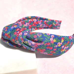 Liberty of London Knotted Headband, Organic Wiltshire Top Knot Headband, Designer Floral Knot Headband, Women’s Hair Accessories