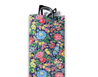 Liberty of London Soft Eyeglasses Case, Liberty Clare Rich Tana Lawn Cotton Eyeglass Case, Handmade Soft Glasses Case Gift Under 25 Dollars